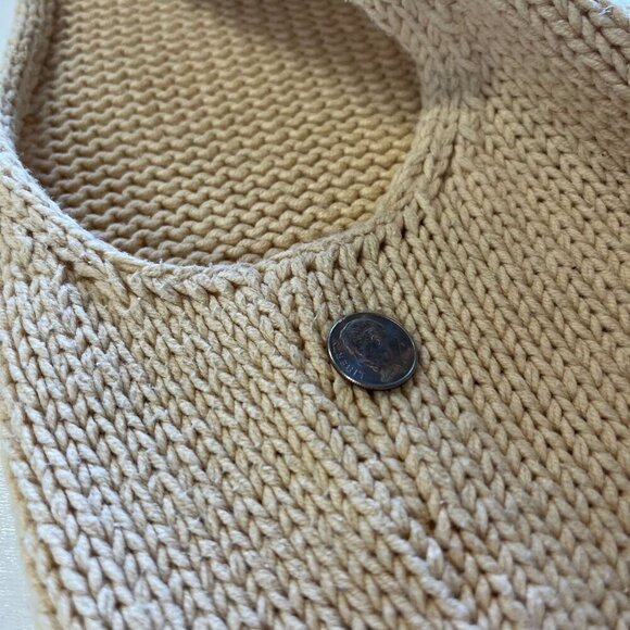 White + Warren Sweater Chunky Turtle Neck Sleeveless Yellow Size MED Slouchy - Picture 4 of 7